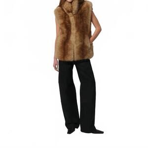 NEW APPARIS laila sleeveless mink vest in blonde mink
